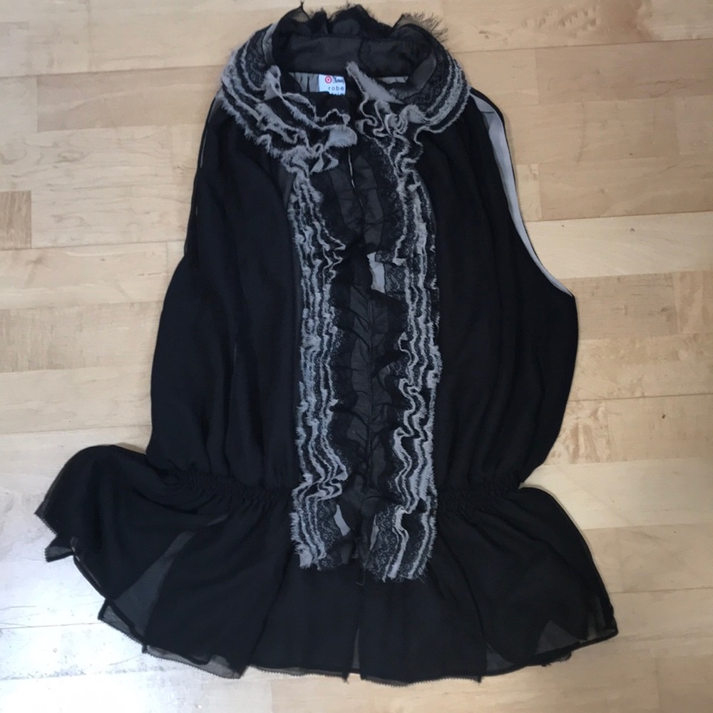 Black and Tan Sleeveless Top